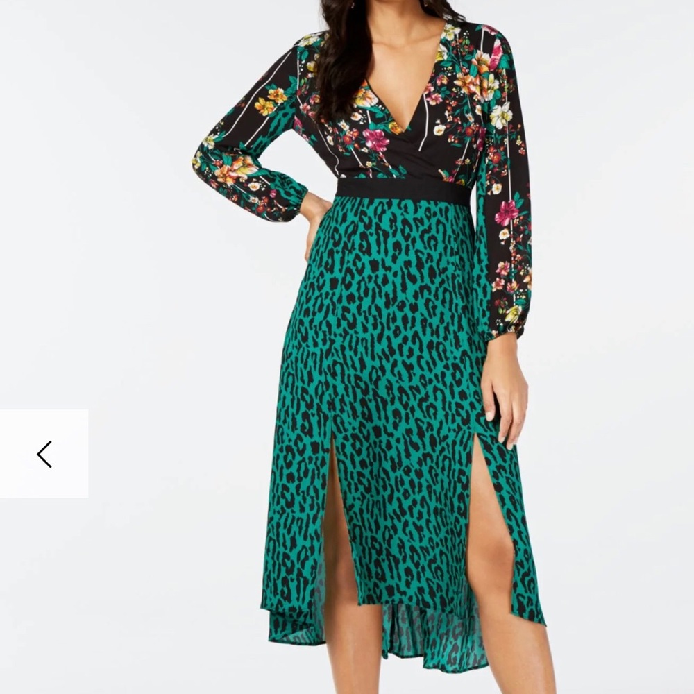 Thalia Sodi Women's Surplice Mixed-Print Dress.